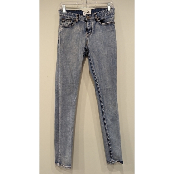 One by One Teaspoon Yardbirds Mid Rise Skinny Leg Extra Long Length Size 26 - Picture 1 of 8